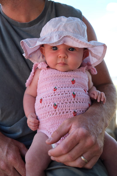 STRAWBERRIES CROCHET BODYSUIT.
