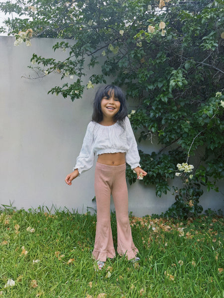 FLARE PANTS WITH FRILLS