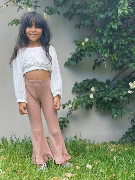 FLARE PANTS WITH FRILLS